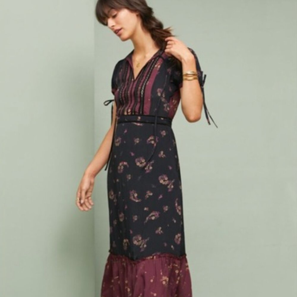 Anthropologie Keep in Touch Patricia Patchwork Dress Size XS Boho‎ Cottagecore